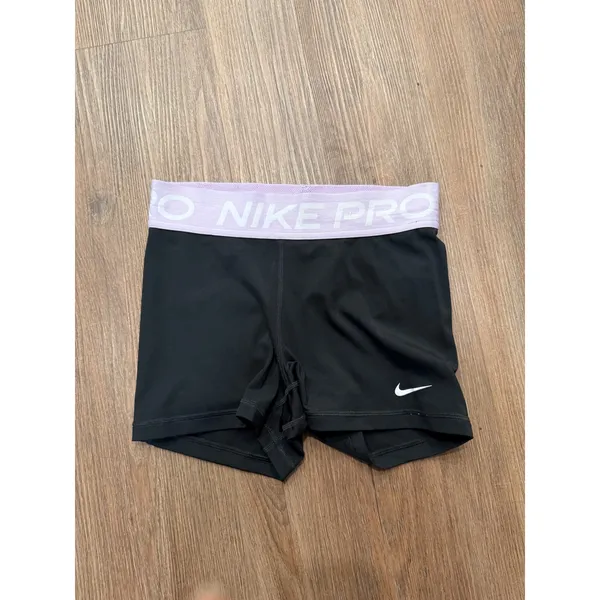 Nike Pro Dri-FIT Women Black Lavender Purple Compression Shorts 3in Inseam S - Image 2