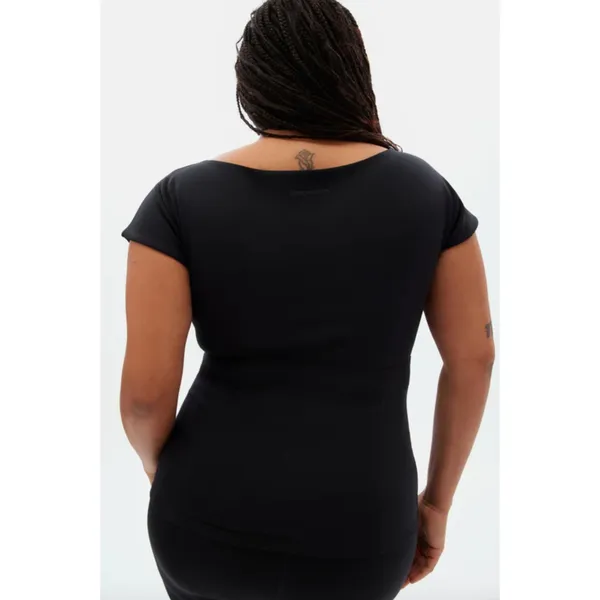 NEW Girlfriend Collective Bea Baby Tee Top Size XXL Cutout Boat Neck Fitted - Image 2