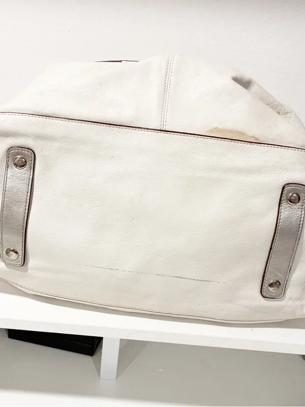 Coach Ashley Satchel Bag White Leather Top Handles K1149-F15445 - Image 4