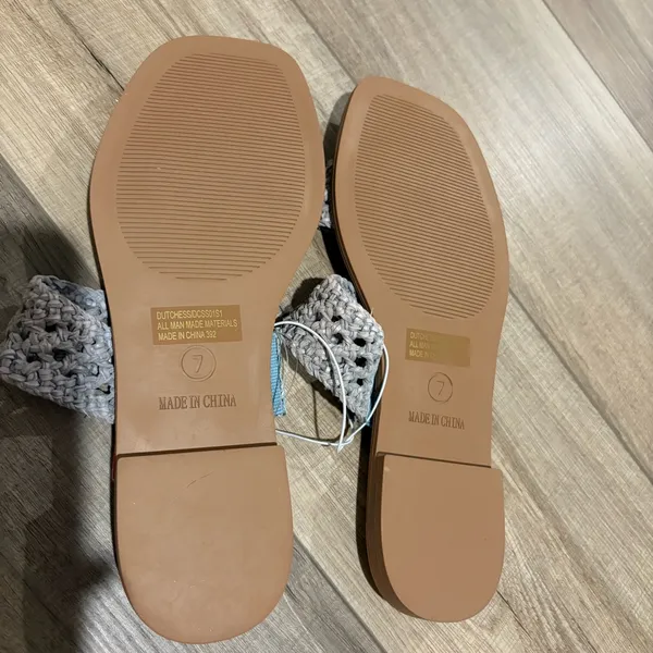 Steve Madden Dutchess Crochet Slide Sandals Blue and Cream size 7‎ - Image 4