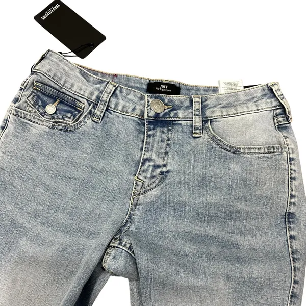 True Religion Jeans Joey NWT Y2K Mid Rise SZ 26 Patchwork Two Tone Flap Pockets - Image 3