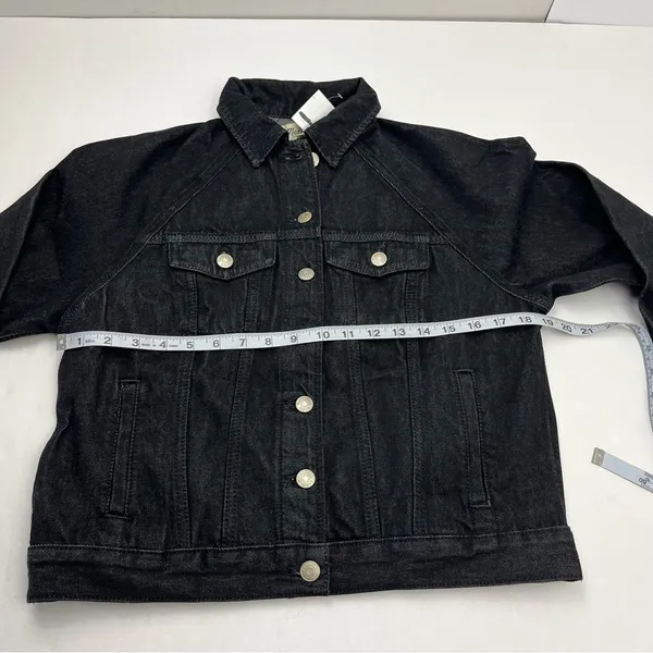 Madewell Oversized Jean‎ Jacket Womens XS Black Lunar Wash 100% Cotton M4230 NEW - Image 8