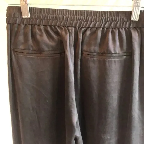Paige Faded Black Drawstring Silk Joggers - Image 6