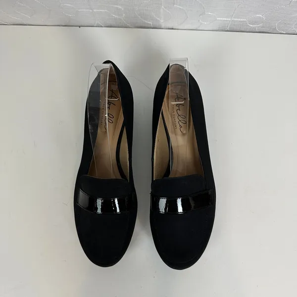 Abella Desiree Women’s Shoes Size 7.5 Black‎ Wedge Slip-On Round Toe Loafers NEW - Image 3