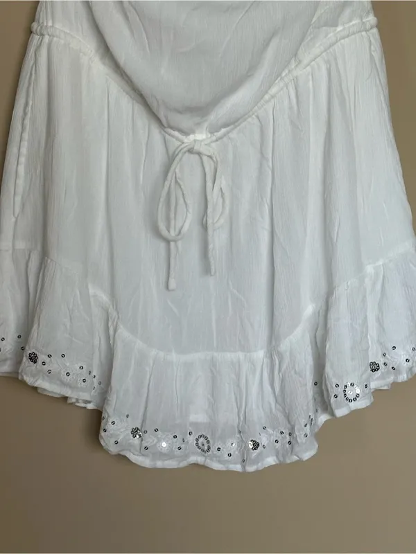 Hollister Gauze Strapless Embroidered Mini Summer Dress L NWT Coastal Cowgirl - Image 8