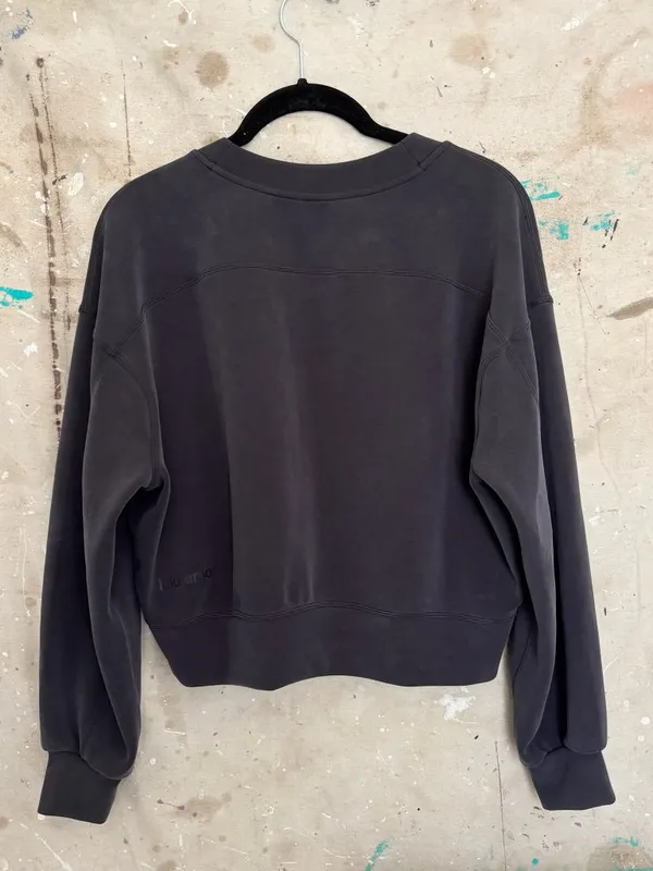 Lululemon Softstreme Perfectly Oversized Cropped Crew, Black - Image 4