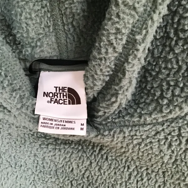 The North Face Womens Sage Green High Pile Fleece Sherpa Hoodie Size Medium - Image 4