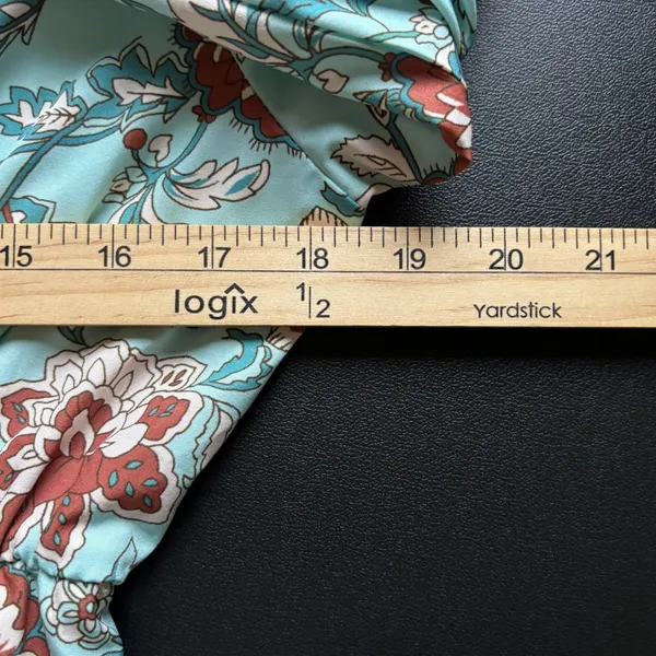 Bohemian Floral Long Sleeve Peasant Dress XL‎ Cottagecore Turquoise Rust Hippie - Image 5