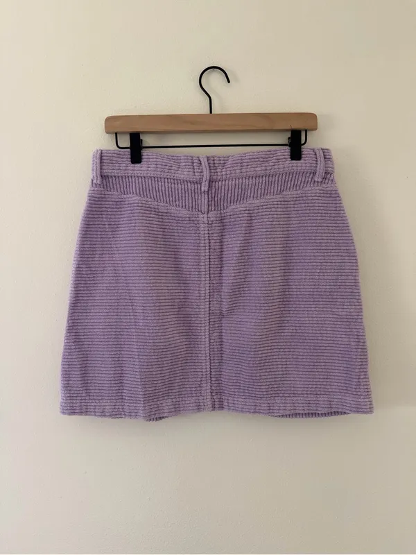 BDG Urban Outfitters Y2K TumblrGirl Retro Purple Cotton Ribbed Mini Skirt Large - Image 5