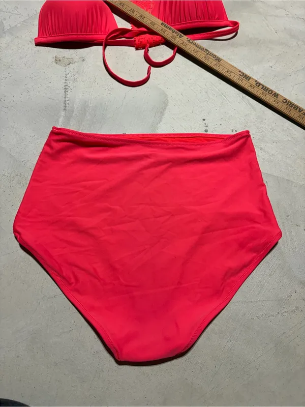 Aerie Coral High-Waist Bikini Set large - Image 7