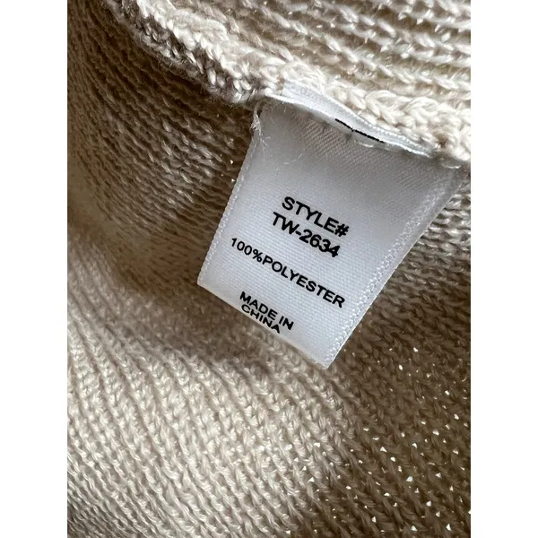 Zenana Beige Knit Lounge Matching Set Size Small Sweater Shorts Neutral Tan - Image 8