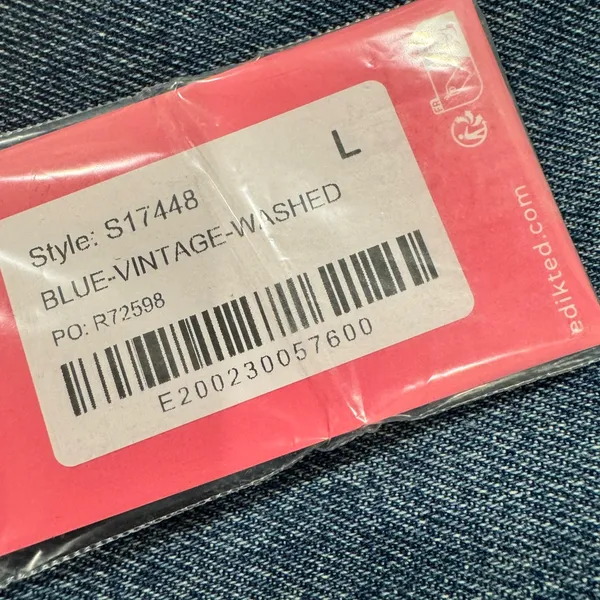 NWT PAC SUN Online Exclusive Edikted Vyxex Vintage Wash Low-Rise Bowtie Jeans, L - Image 7