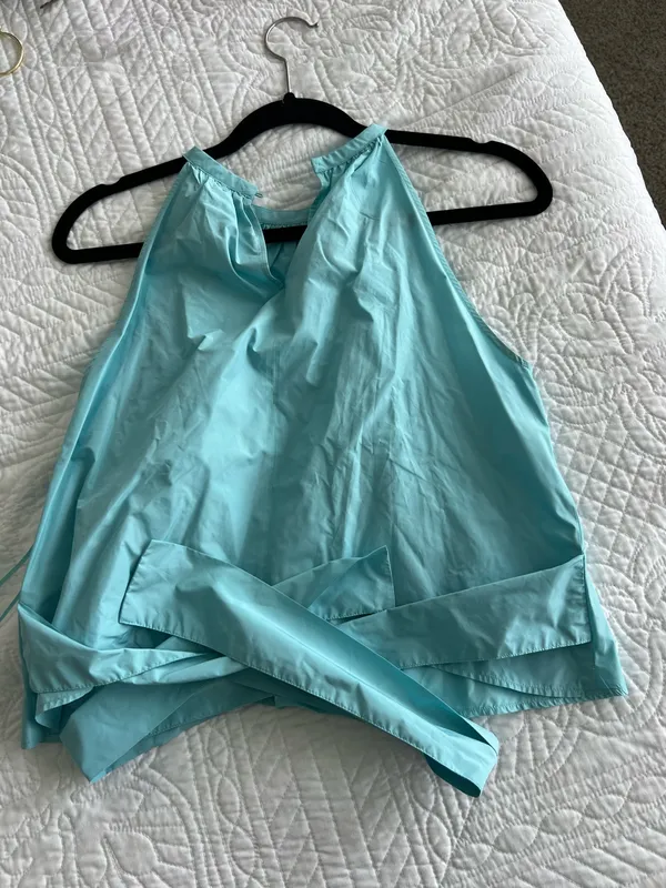 ZARA Light Blue Halter Neck Sleeveless Top - Image 5