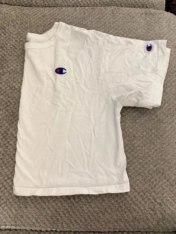 Champion White Heritage Cropped T-Shirt with Embroidered C Logo Size L - Image 2