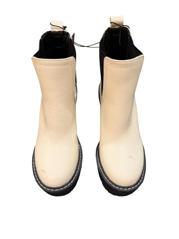 Forever 21 Cream Chelsea Platform Block Heel Ankle Boots NWT Size 7 - Image 3