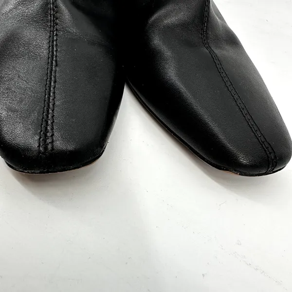 J.Crew Roxie Ankle Boots Back-Zip Leather Low Heel Center Seam Black 6.5 - Image 7