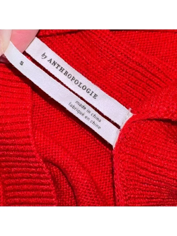 Anthropologie Red V-Neck Sweater Vest Top Size Small - Image 2