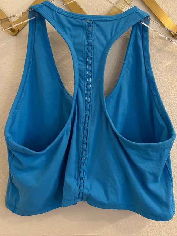 Offline by Aerie Real Me Xtra Macrame Racerback Sports Bra XL Blue - Image 2