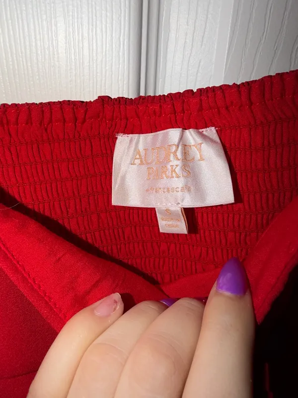 Red long sleeve blouse - Image 3