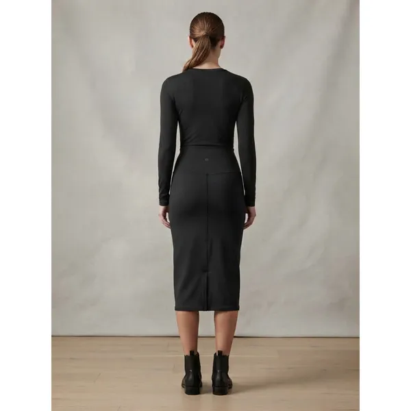 Lululemon Nulu High-Rise Midi Skirt Size 4 Black Back Slit NWT - Image 2