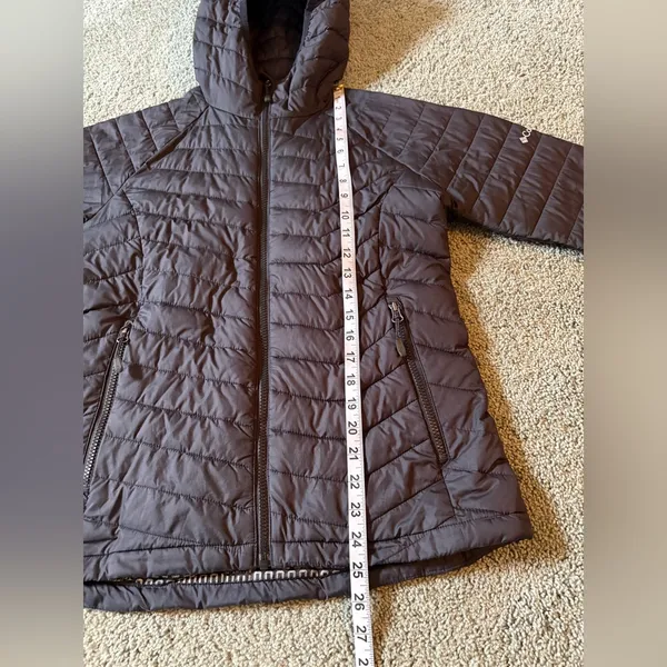 Columbia Thermal Coil Insulated Puffer Jacket Black Hooded Womens Size S - Image 5