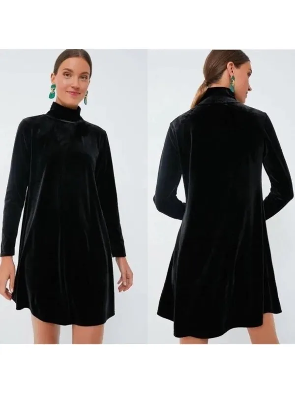 Tuckernuck Pommander Place Black Velvet Dress Small - Image 2