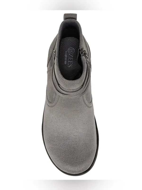 Bzees Grey Slip-On Ankle Booties Size 9 Wide - Image 8
