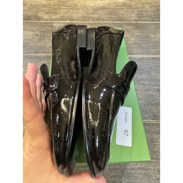 Kate‎ Spade New York BLACK CRINKLE PATENT Women's Genevieve Loafer Size 5.5 - Image 9
