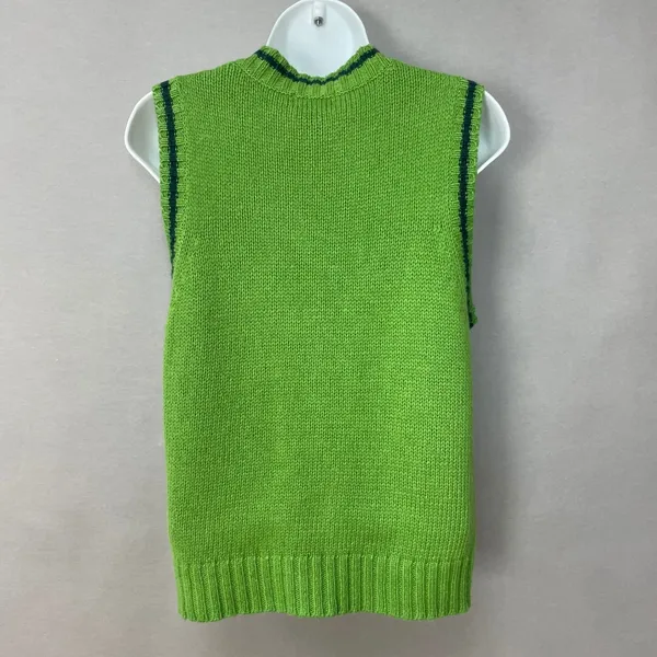 90s Northern Reflections Sweater Vest Womens Large Green Blue Button Up Knit‎ - Image 13
