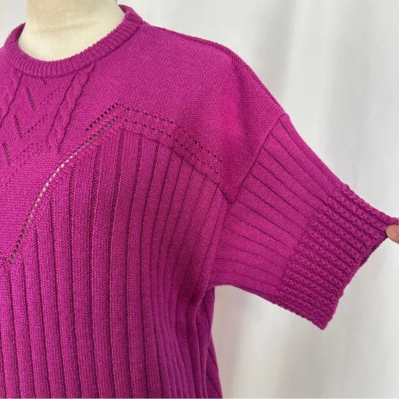 Vintage College Point Sweater Womens Medium Short Sleeve Round‎ Neck Made In USA - Image 4
