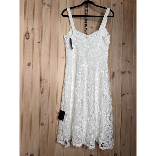 NWT Lulus Divine Beauty White Lace Midi Dress With Pockets Classy Elegant Size L - Image 6