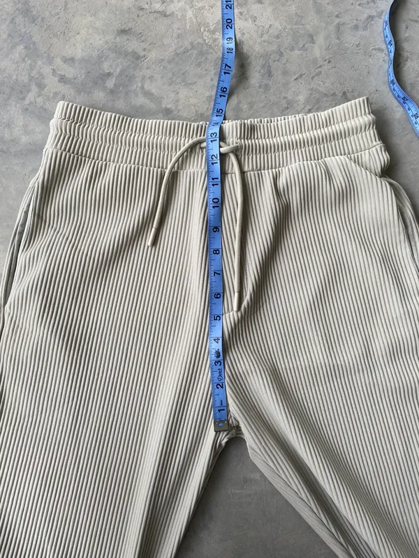 Ribbed High Waisted Drawstring Trouser Pants - Image 7