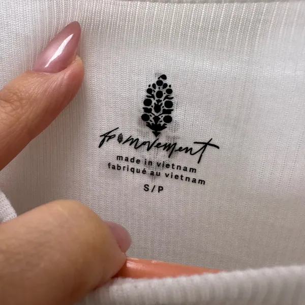Free People Movement white ribbed tank cropped soft girl casual minimalism small - Image 3