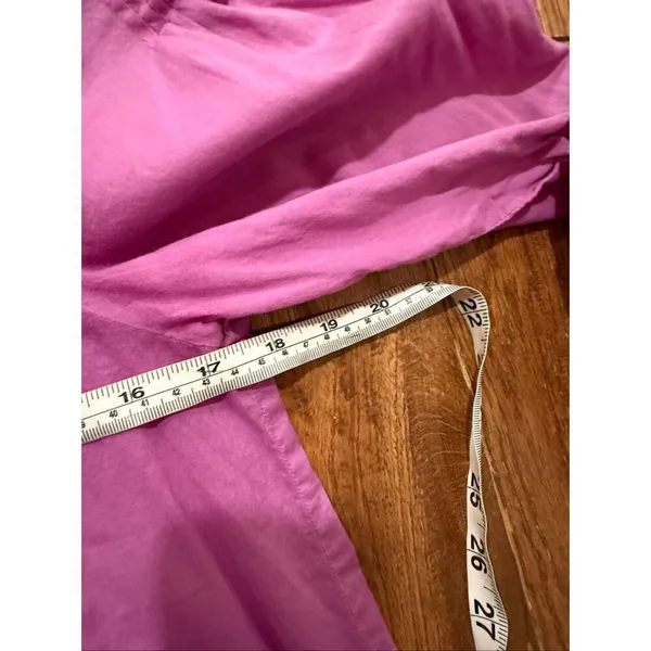 Loft pink cotton puff sleeve boho blouse size M - Image 9