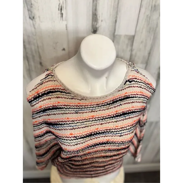 Anthropologie Postmark Malu Striped Sweater medium Multi color space dye - Image 11
