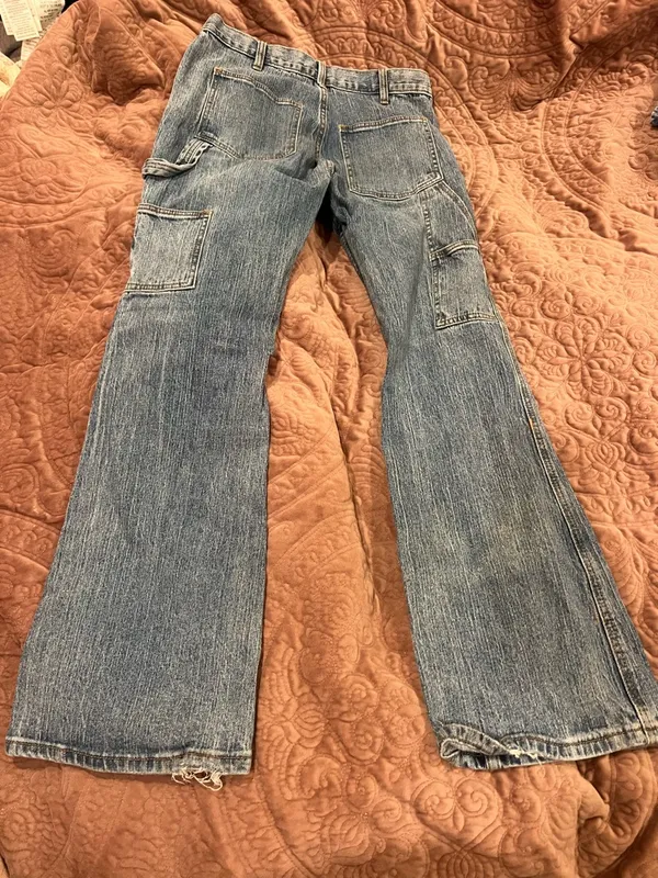 Light Wash Women's Jeans - Classic cargo Straight Leg - Image 2