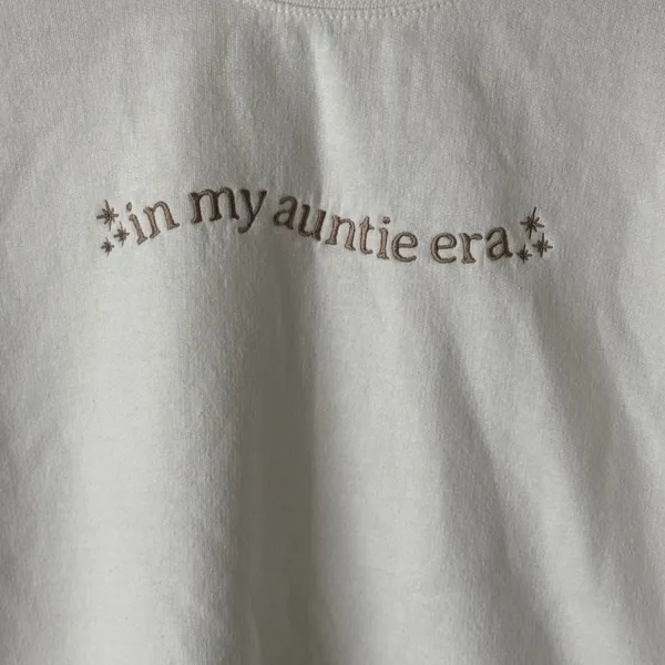 Amazon In My Auntie Era crewneck pullover sweatshirt embroidered aunt gift taylor swift - Image 2