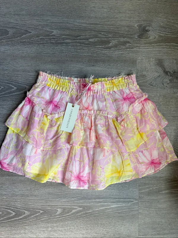 NEW LoveShackFancy Abrielle Skirt in the Light Berry Tea floral print Medium - Image 2