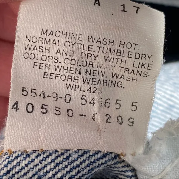 Vintage Levi's Acid Washed Orange Tab 550 Relaxed Taper Jeans Denim 36 X 32 - Image 14