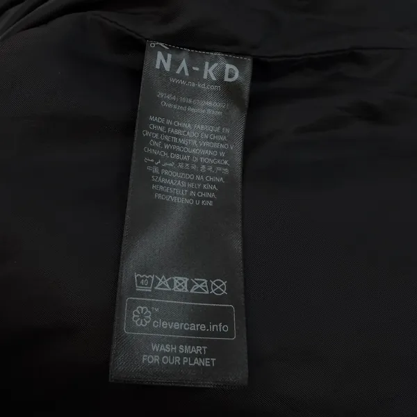 NA-KD Black Faux Croc Oversized Blazer Jacket Reptile‎ Texture EU 36 US 6 - Image 13