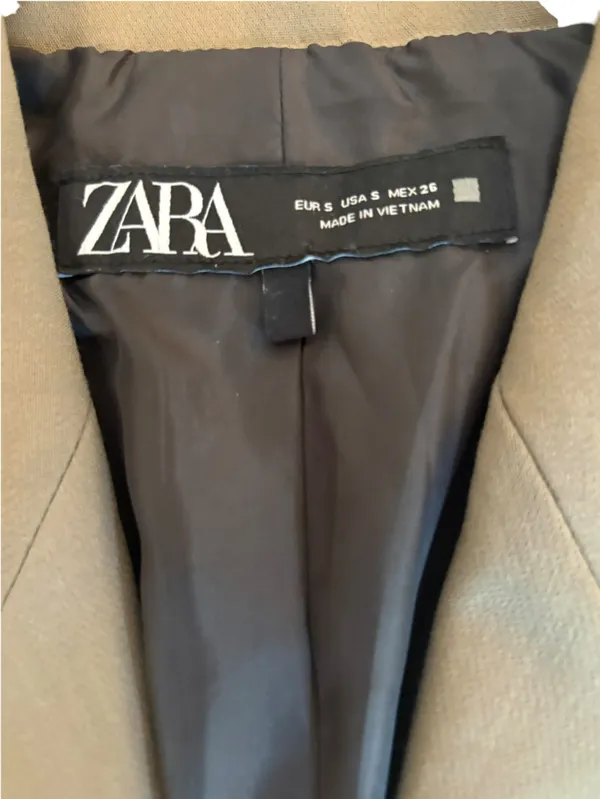 Zara Double Breasted Oversize Blazer In Khaki Womens Small Blogger Favorite - Image 5