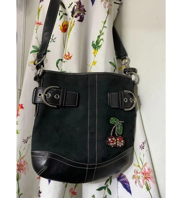 Coach Black Jacquard Fabric Signature Crossbody - Image 9