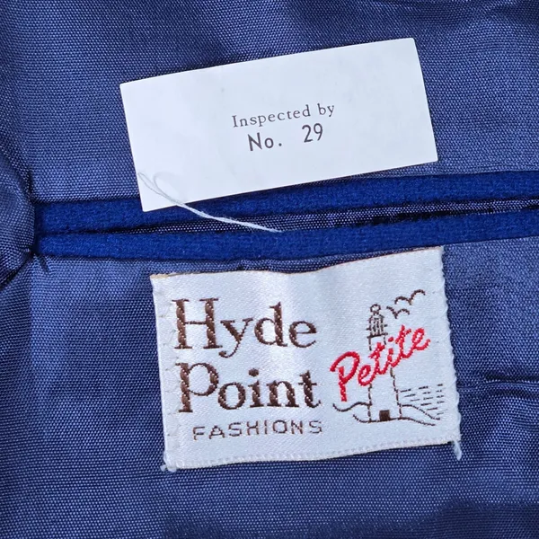 Hyde Point Petite Womens‎ Blue 100% Wool Collarless Single Button Blazer Size 6P - Image 5
