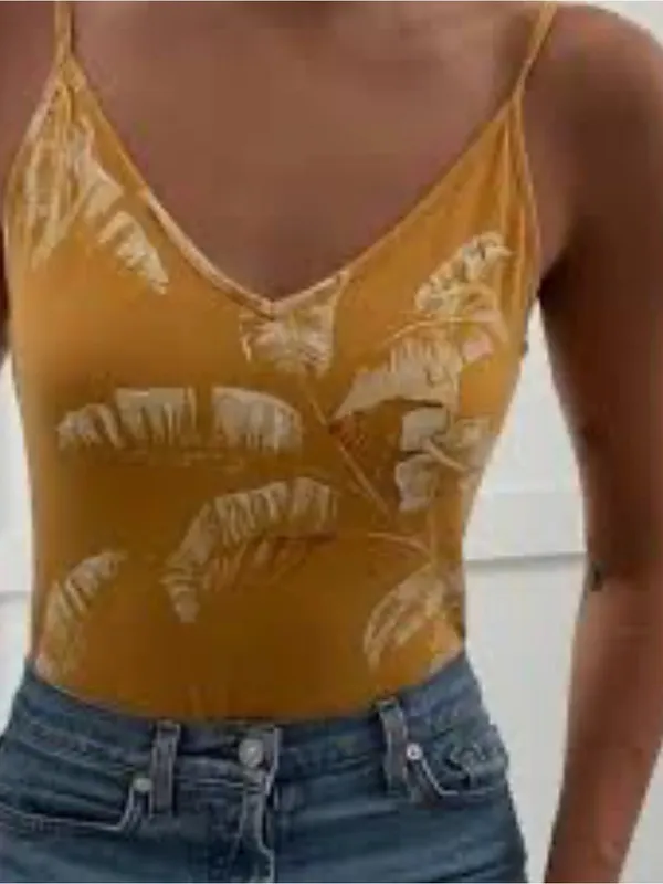 H&M Sleeveless Printed Bodysuit Size Medium - Image 3