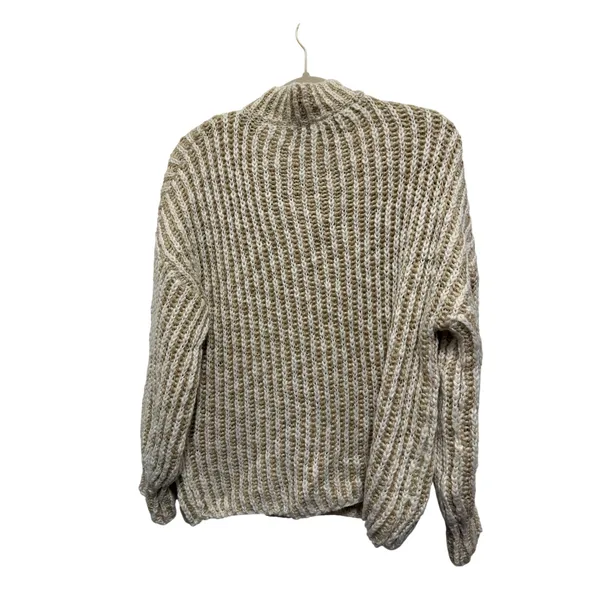 POL Women's Chunky Knit Mock Neck Sweater Beige Tan Ivory Size‎ S - Image 3