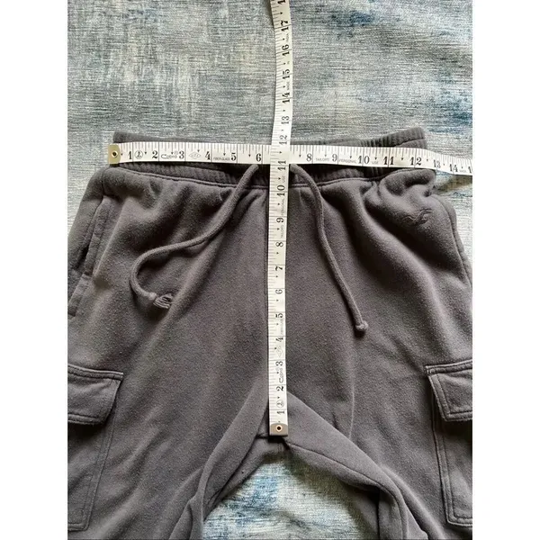 Hollister Gray Cargo Wide Leg Cinch Hem Ultra High Rise Sweatpants Small - Image 7