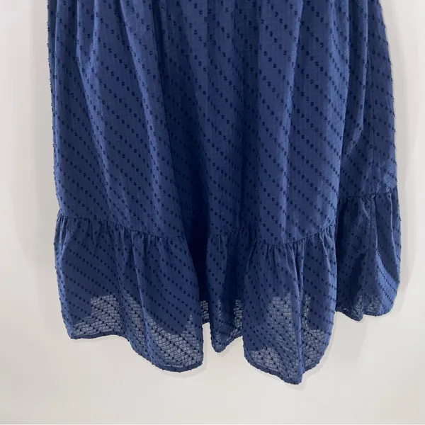 LOFT Outlet Navy Blue Swiss Dots Sleeveless Mini Dress Size M - Image 3
