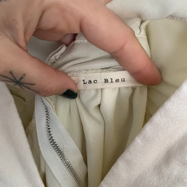 Lac Bleu 🤍Pearl White Mini Dress With Plunge Neck🤍 - Image 6