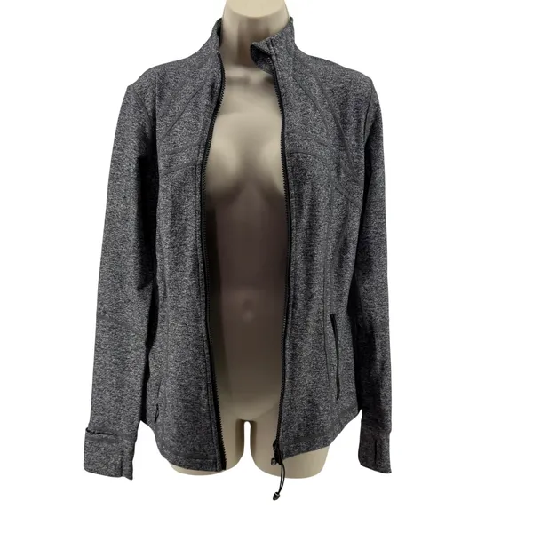 Lululemon Define Loun Jacket Vented Back Full Zip Heathered Black Womens 8 - Image 2