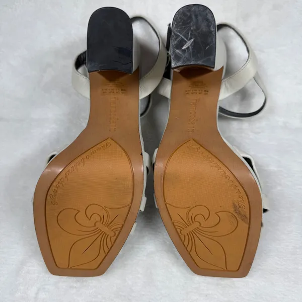 Franco Sarto‎ Damalis Cream Leather Strappy Block Heel Sandals 8M Square Toe - Image 15